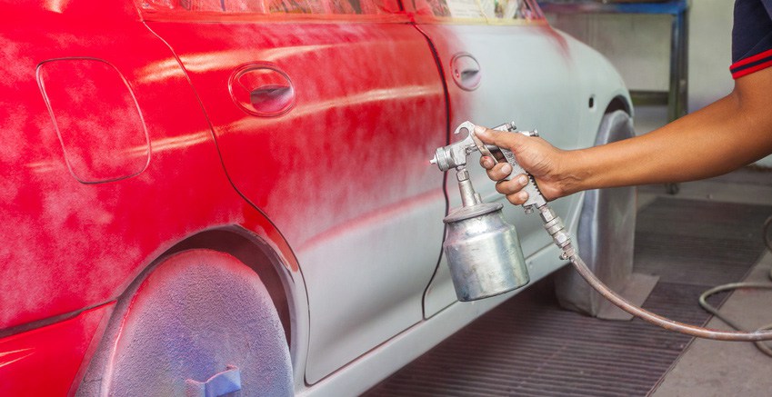 painting a car