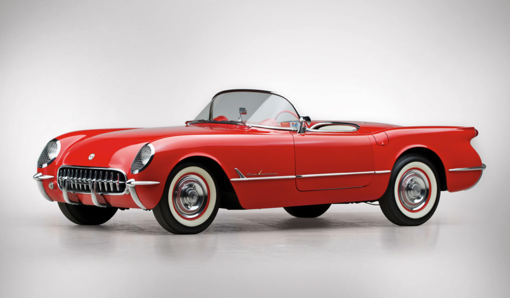 red vintage car